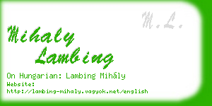 mihaly lambing business card